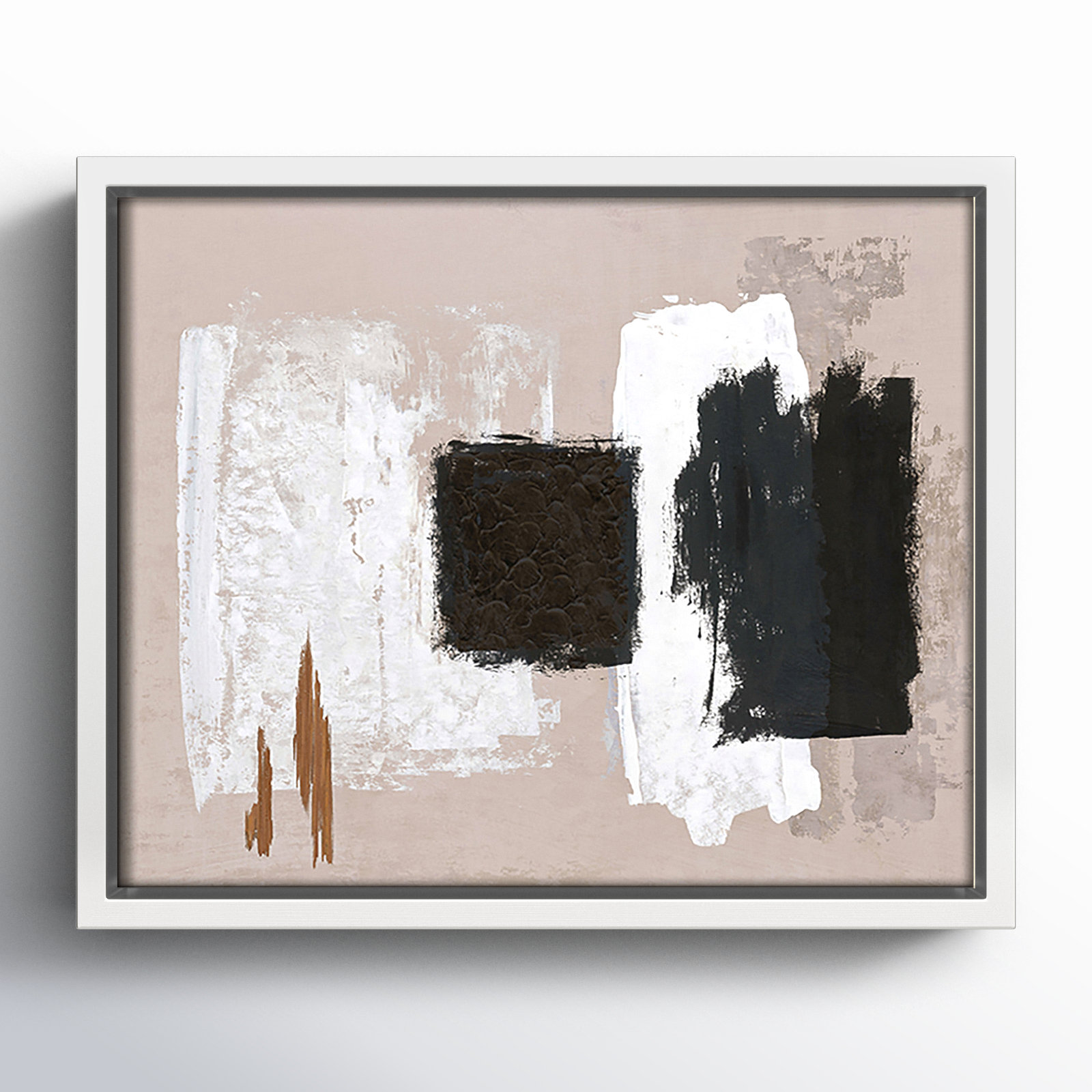 Imone "Golden Slate" Painting, 9.5" H x 11.5" W, White