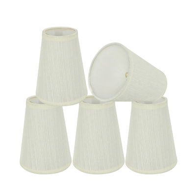 Abat-jour en tissu texturé à candélabre empire H 4 po (attache) en blanc cassé