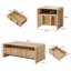 Ensemble de 3 tables basses modernes, cannelées et beaucoup de rangement, naturel-1071208782