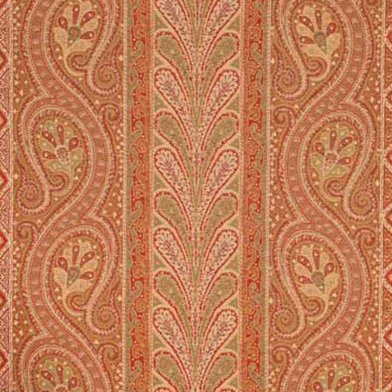 Chatelaine Paisley Fabric, Red/Moss