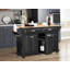Îlot de cuisine avec comptoir en bois d'hévéa, chariot de cuisine sur 5 roues avec armoire de rangement-756733501