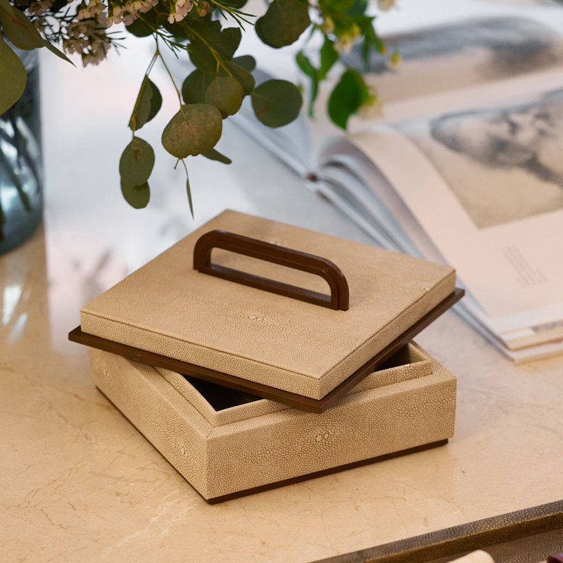 Decorative Box, Cream/Brown