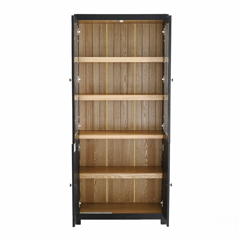 Bibliothèque 74,5 po H avec rangement en bois de frêne