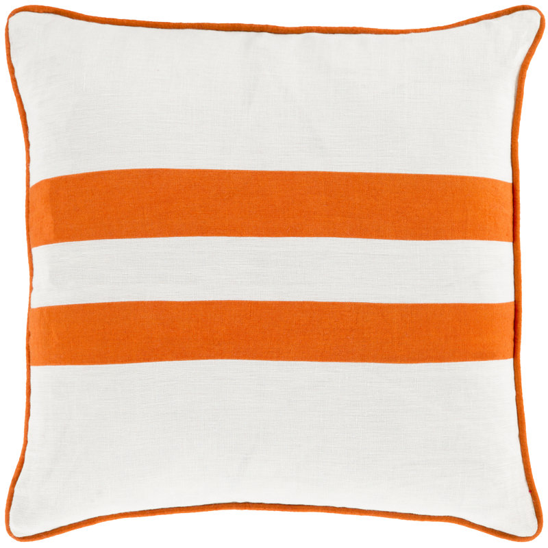 Striped Striped Linen Throw Pillow Cover, 18" x 18", Emerald