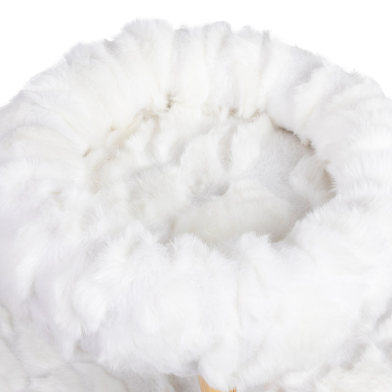 Tour pour chat avec base large, mobilier d'intérieur moderne, perchoir blanc luxueux et poteaux à griffer, branche naturelle