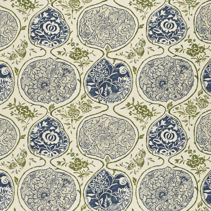 Katsugi Fabric, Indigo/Green