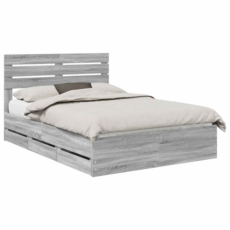 Bed Frame, Kingsize (5'), Grey Sonoma