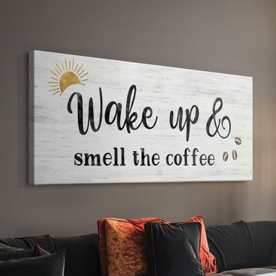 «Smell the Coffee» - Toile tendue avec châssis - Prêt à accrocher