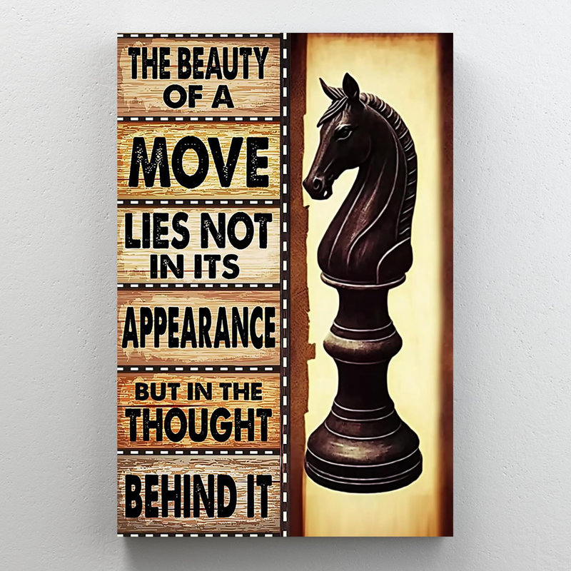 «Chess The Beauty Of A Move On», impression sur toile, H 36 po x l 24 po x P 1,25 po