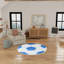 Armita Machine Washable 5' x Round Blue Indoor Rug