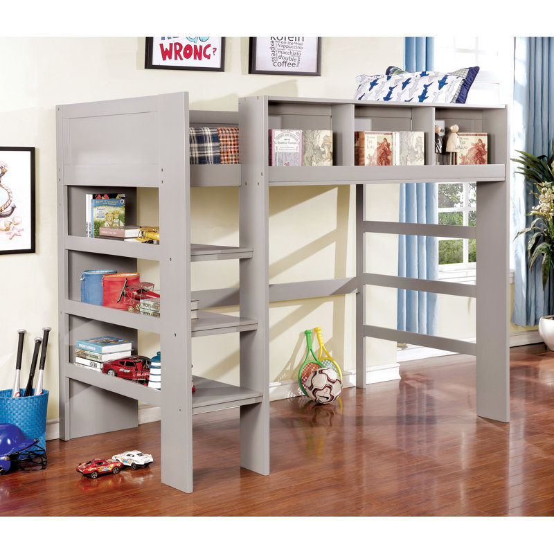 Gobeil Kids Twin Loft Bed, Gray