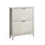 Armoire à chaussures rétro blanc avec 2 tiroirs rabattables, design Mid-Century rétro pour les couloirs et les vestibules