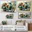 «Green Scooter», impression sur toile-32586996-32586998