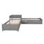 L-Shaped Platform Bed With Trundle And Drawers Linked With Built-In Desk,Twin,Grey-130184580