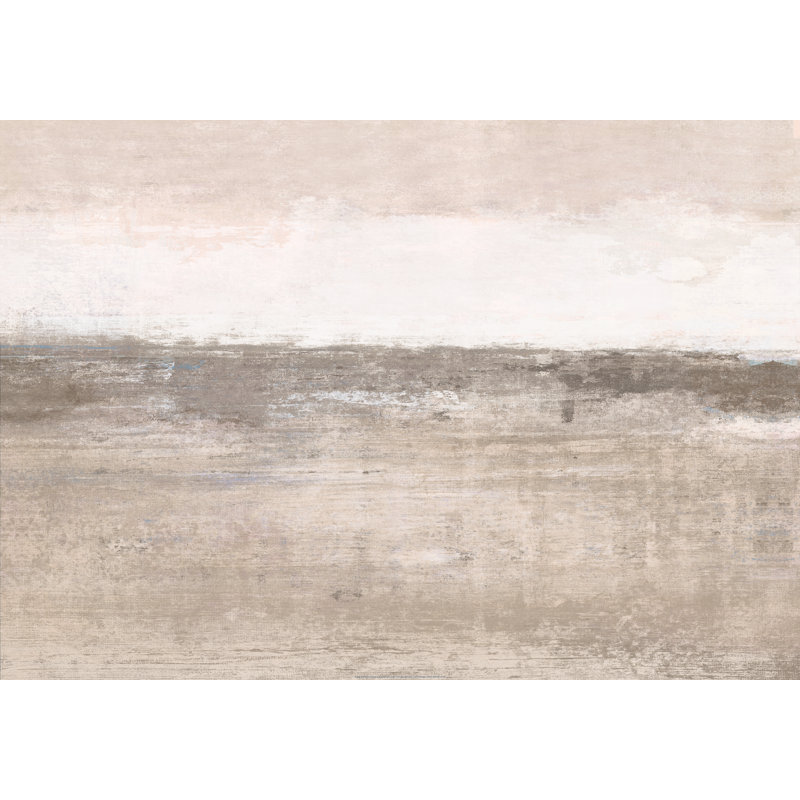 " Abstract Brown Landscape " Painting Print, 32" H x 48" W