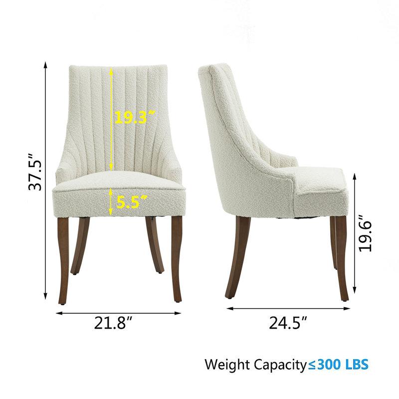 Chaise de salle à manger rembourrée Belice, Blanc