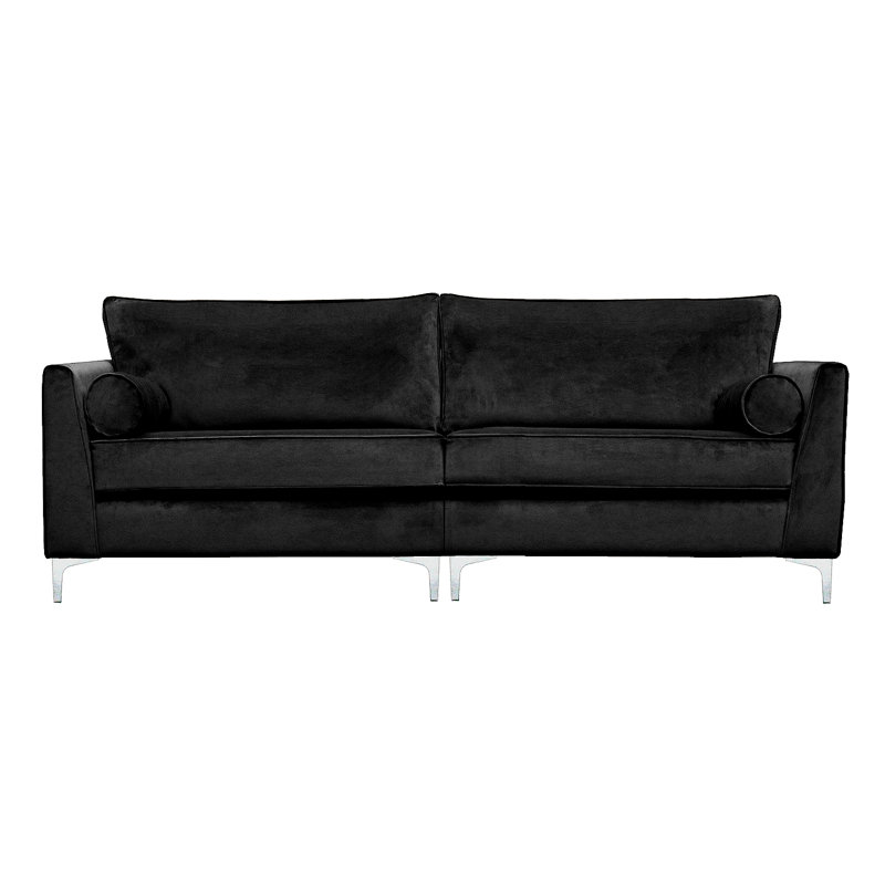 Giancarlo 4 Seater Velvet Sofa, Black