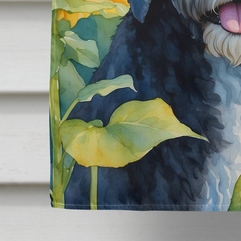 Drapeau de la maison du tournesol Malamute d'Alaska, Chien d'eau portugais