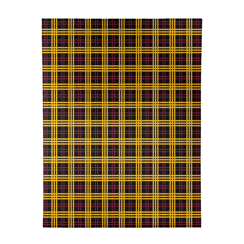 Tapis noir à carreaux, Rectangle 8 pi x 10 pi