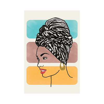 Head Wrap II by Alonzo Saunders - Wrapped Canvas Painting