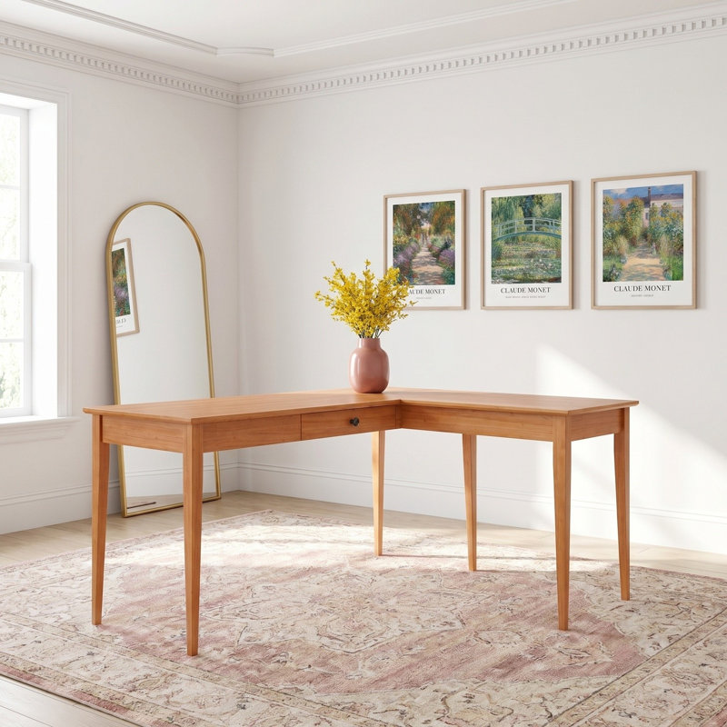 Bureau d'écriture Malani, 29.75" H x 64.25" W x 50" D, Naturel