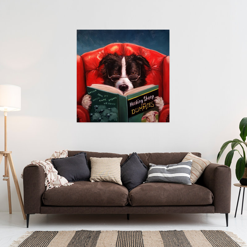 Herding Sheep Contemporary Dog, art urbain, H 36 po x l 36 po