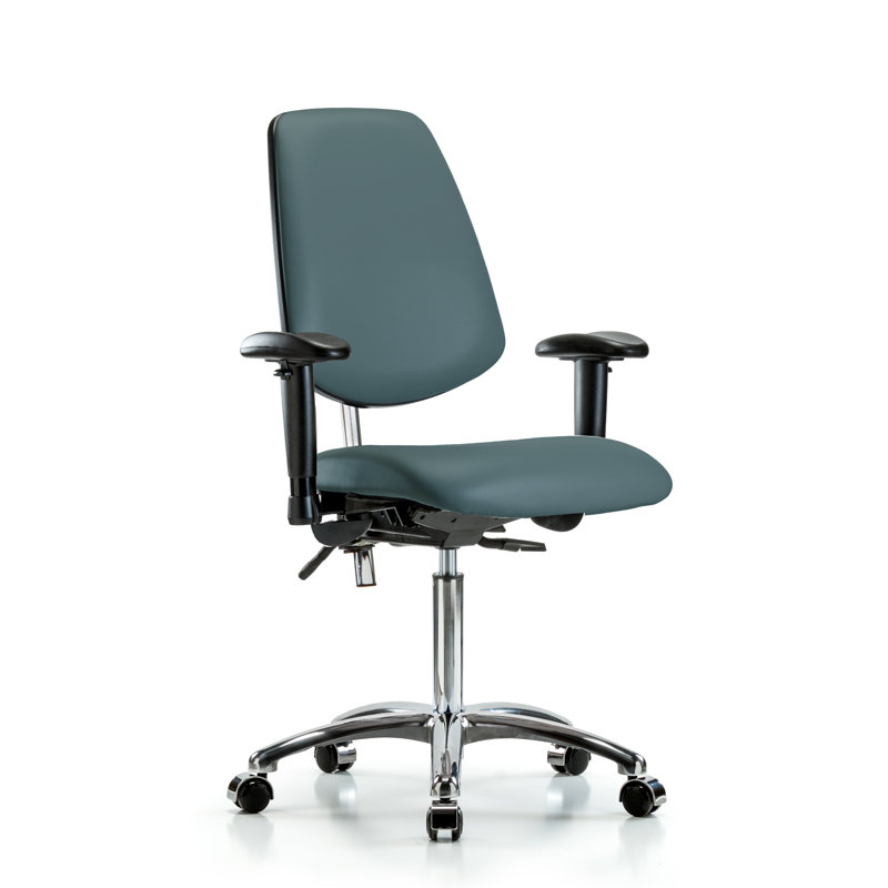 Octavia Vinyl Task Chair, Casters, Colonial Blue, Not Included