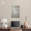 «Glam Gray Leaves», art mural floral élégant par Art Remedy-104628574-104628567