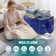8 Pack 24 Gal Large Moving Bags With Zipper And Carry Handles, Reusable Storage Totes For Clothes, Dark Blue