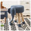 Tabouret de repose-pieds en éléphant bleu marine avec revêtement en polyester