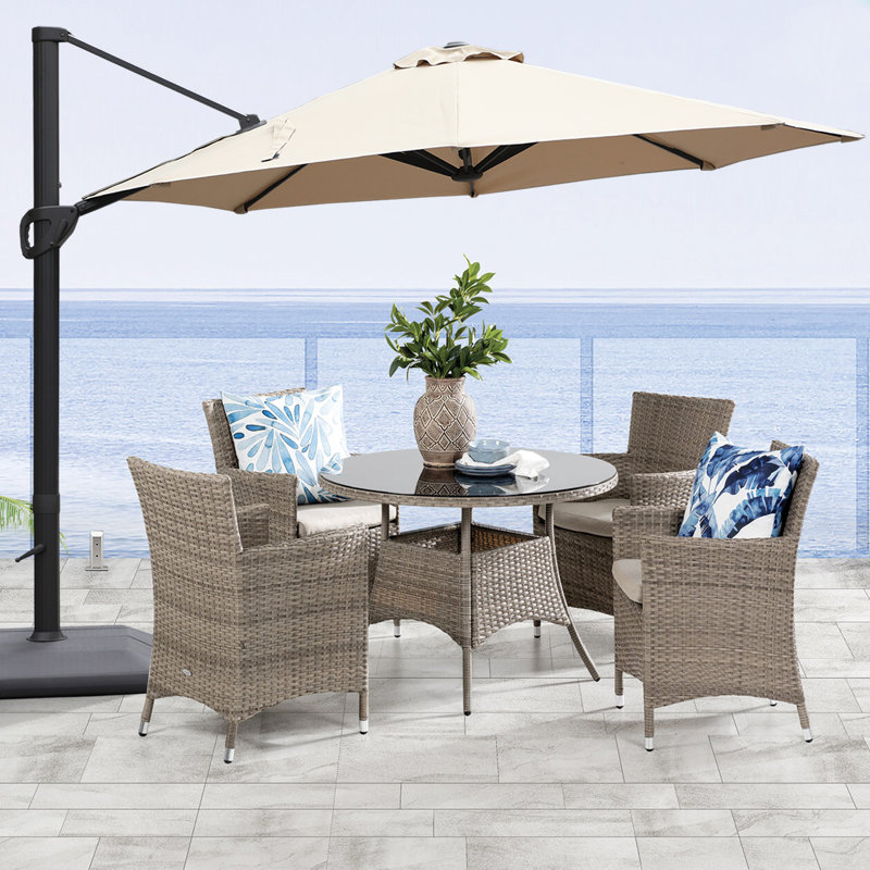 Parasol d'extérieur 11 pi avec base Isan, Beige