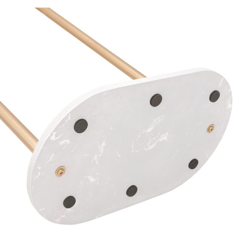 Heavy Duty Modern Coat Rack Stand with Marble Base, White