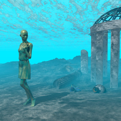 Underwater Ruin - Wrapped Canvas Print