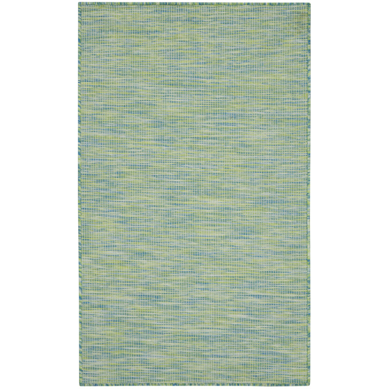 Lillehammer Solid Indoor/Outdoor Area Rug, Rectangle 3' x 5', Green