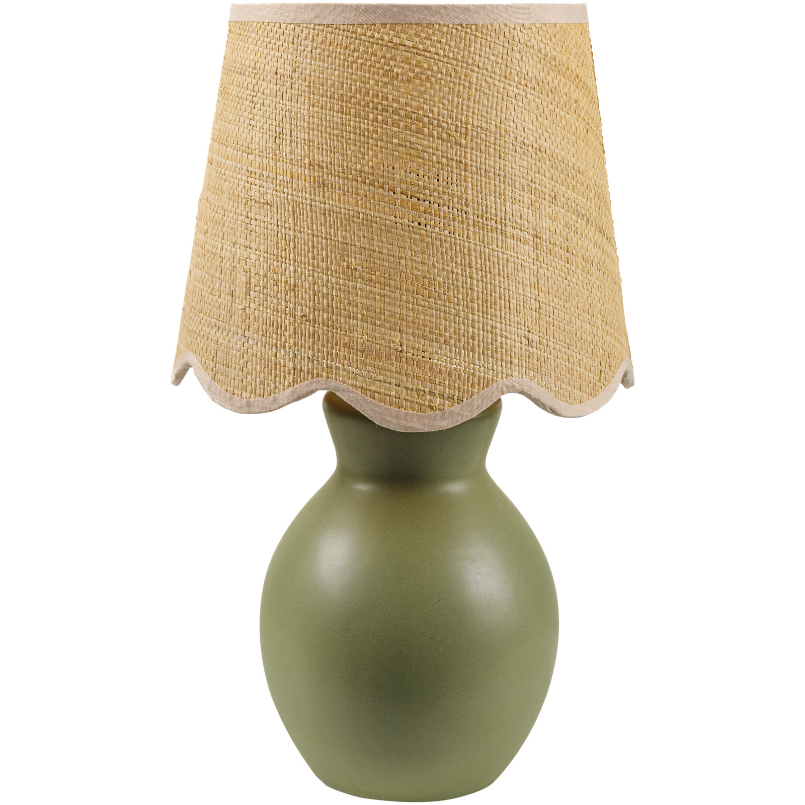 Momsen Ceramic Bedside Lamp, 15" H x 8" W x 8" D, Khaki, Natural