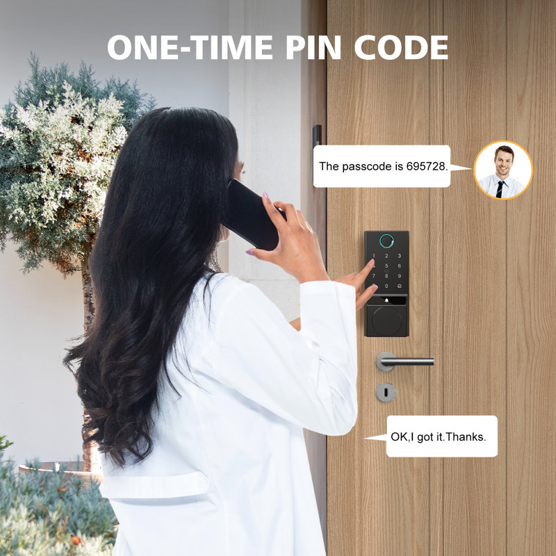Smart Lock Touchscreen Single Cylinder Deadbolt with Smartkey Security, Satin Nickel