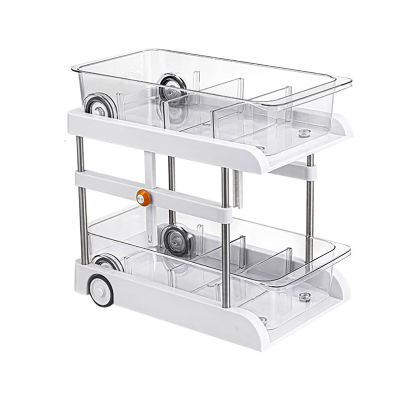 Rangement sous le lavabo à 2 niveaux, rangement pour armoire coulissante, tablettes de rangement multifonctionnelles