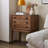 Modern Nut-Brown Solid Wood Accent Cabinet
