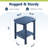 17 in. 2-Tier Oval HDPE Outdoor Side Table-1091835878