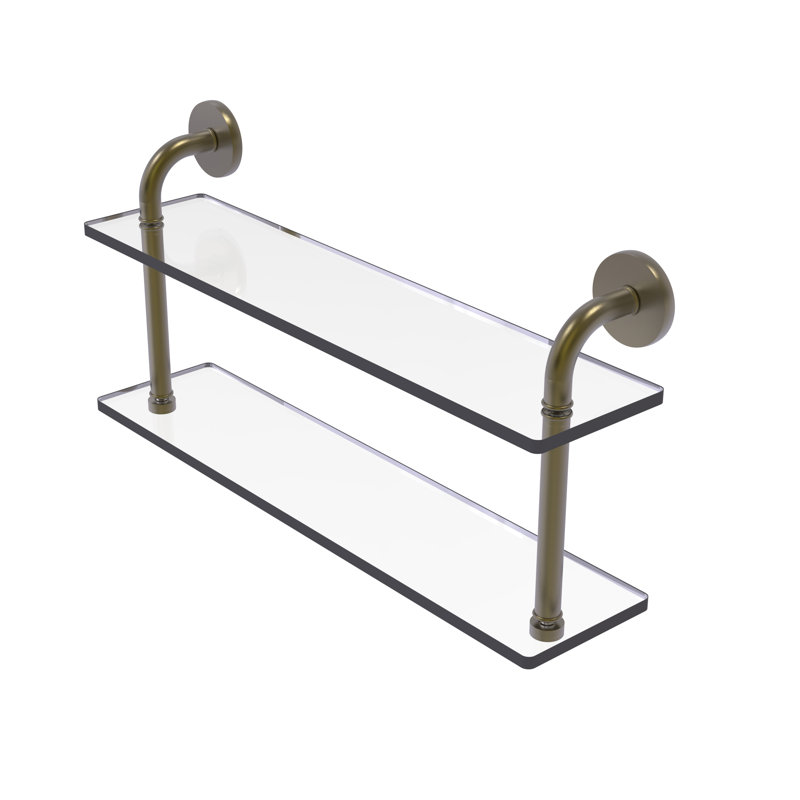 Tioga 2 Piece with Towel Bar, Antique Brass, 11"H x 22"W x 5"D