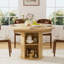 55"W Extendable Round Dining Table for 4–6 with Fluted Base & Large Space Storage Cabinet Oval Dinner Kitchen Table for Kitchens, Dining/Living Rooms-1482317490