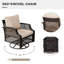 Ensemble de mobilier de patio 7 pièces, ensemble de conversation en osier avec chaises pivotantes, 2 repose-pieds et table d'appoint en verre-111338126