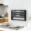 Three-in-one Wrap Dispenser And Storage Box, Black Wall-mounted Cutter Organizer For Kitchen Storage Organization Holder