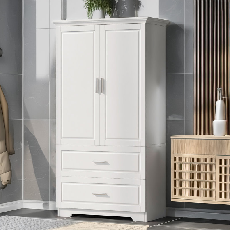 Grande armoire de rangement pour salle de bain, Blanc