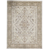 Hand-Knotted High-Quality Ivory Area Rug