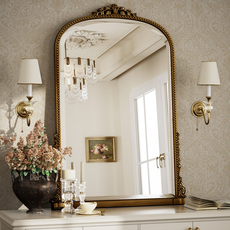 Miroir mural Fleur De Lis Living, Doré, 40 po x 28 po