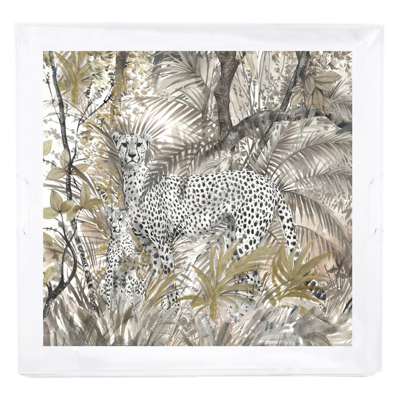 Plateau décoratif carré en acrylique Arcadia Cheetah