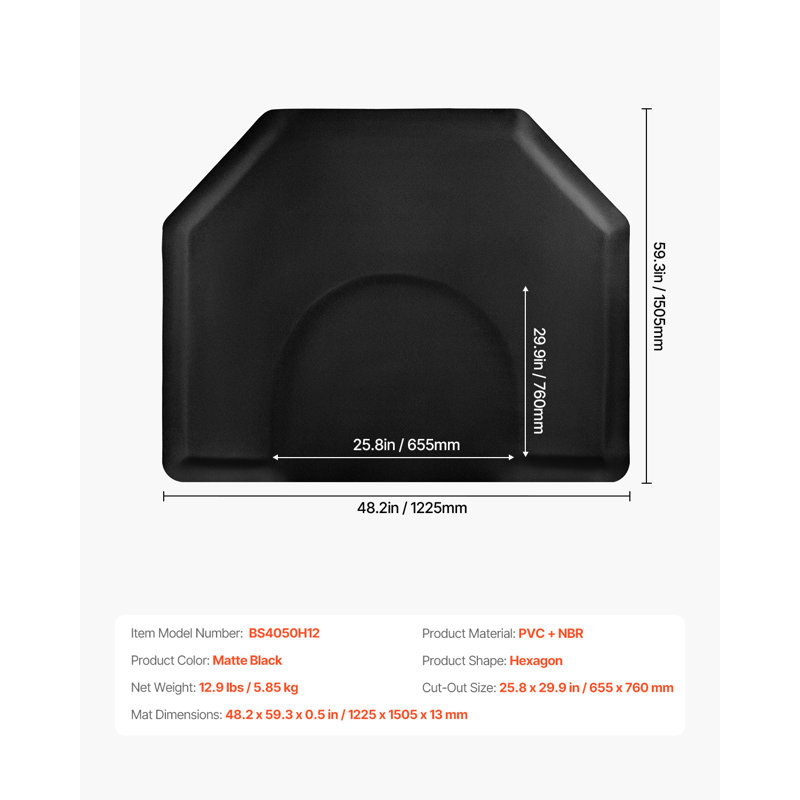 Tapis de salon pour coiffeuse 4 po x 5 pi Hexagon