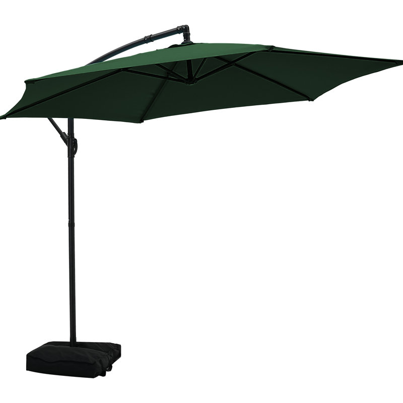 Parasol de marché suspendu 10 pieds avec base, Green