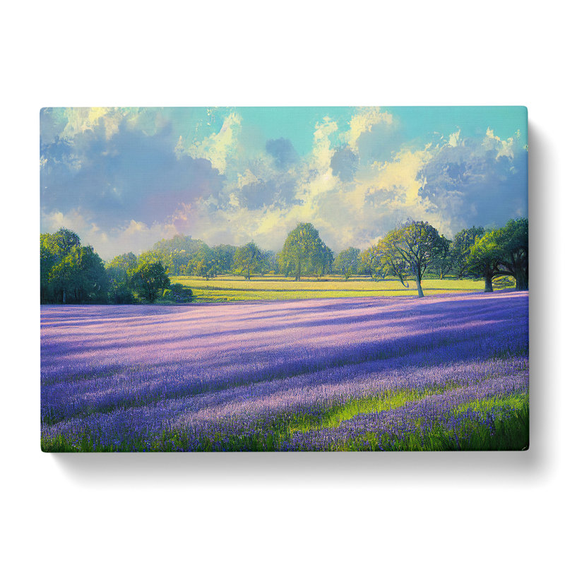 Unforgettable Bluebell Field - Wrapped Canvas Painting, 35cm H x 50cm W x 3cm D